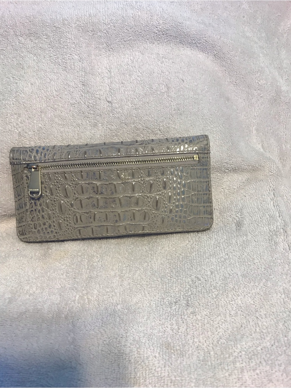 Brahmin Silver Croc-Embossed Continental Wallet - Picture 3 of 4